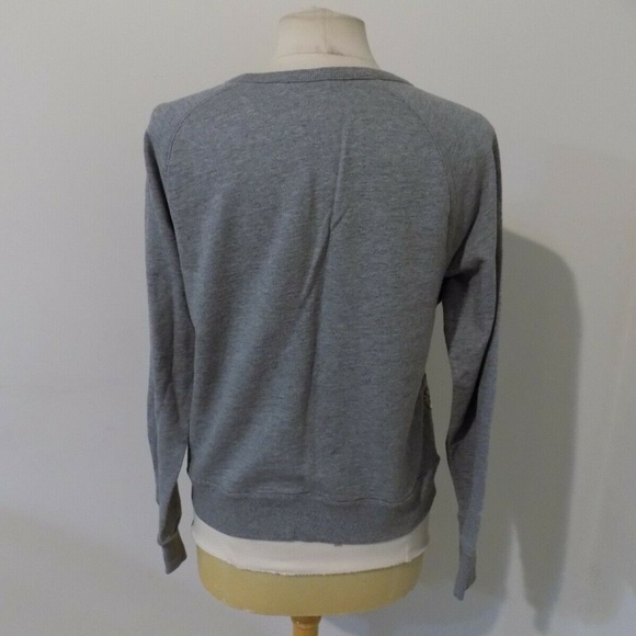 VINCE Gray Sweatshirt with Sequins Front, Small - Picture 4 of 4